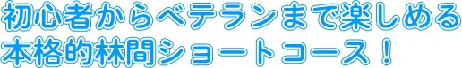 初心者からベテラン、レディース、ジュニアまで楽しめる林間ショートコース